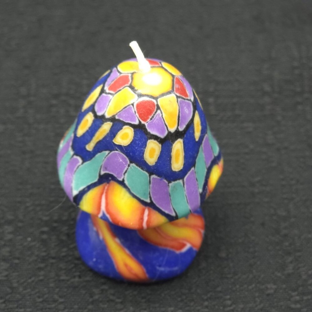 Vintage Mushroom Candle Mini Groovy Psychedelic Hippie Retro Colorful 3" Decor - Picture 2 of 7